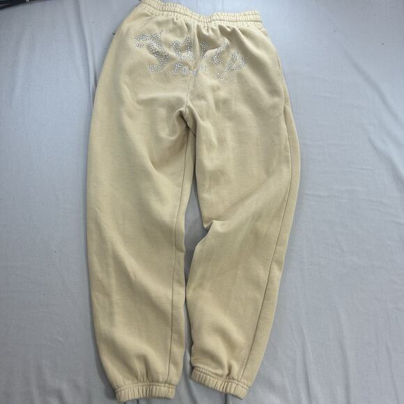 Juicy Couture x Forever 21 Women’s Tan Sweatpants Size S Joggers Rhinestones - Picture 4 of 6